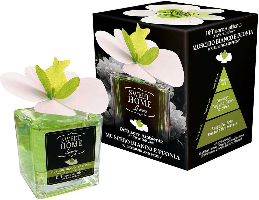 Drėkintuvas Sweet Home Collection Aroma difuzorius Baltas Musk and Peony 150 ml