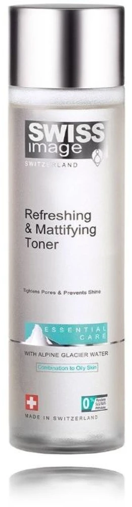 Swiss Image Essential Care Refreshing & Mattifying Toneris tonikas mišriai ir riebiai veido odai, 200 ml