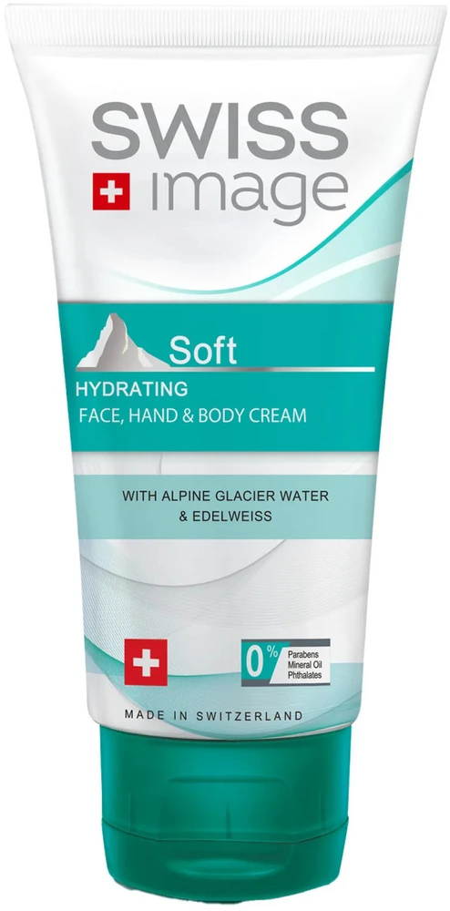 Swiss Image Soft Hydrating Face, Hand & Body Kreminis veido, rankų ir kūno kremas, 75 ml