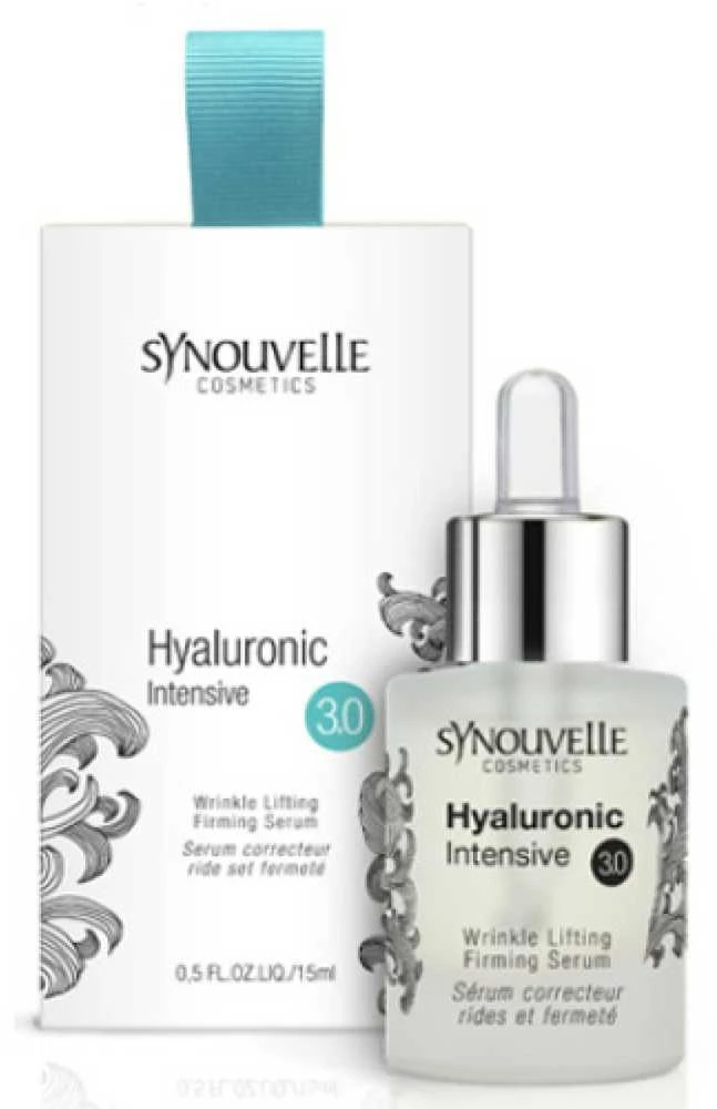 Intensyvus serumas Synouvelle Cosmeceuticals, kad oda būtų elastinga, išlygina ir sumažina raukšles 3.0 (Intensive Hyaluronic), 15 ml