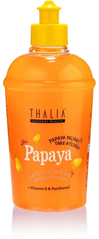 Thalia Natural Beauty Papaya Hydrating & Calming Dušo želė For All Skin Types, 400 ml