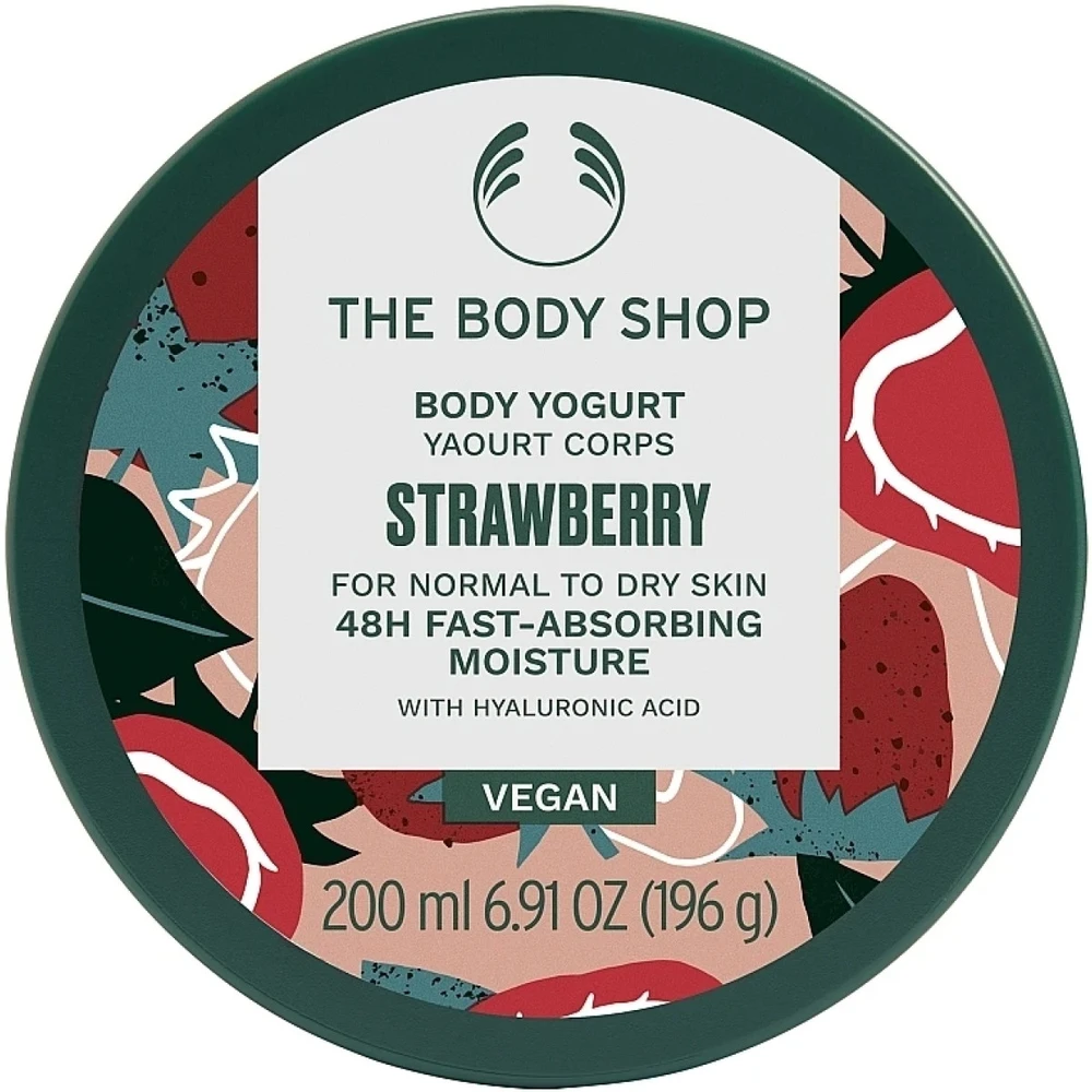„The Body Shop“ braškių skonio kūno jogurtas, 200 ml