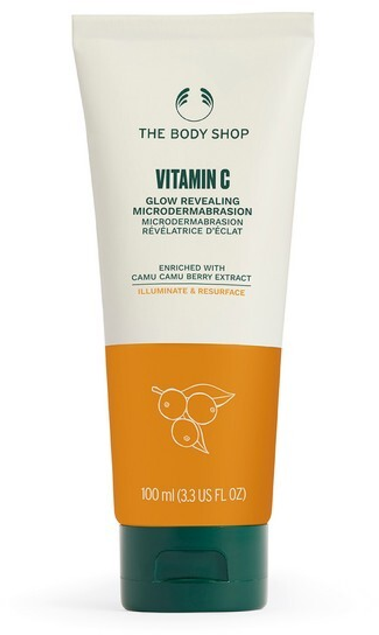 „The Body Shop“ skaistinamasis odos šveitiklis su vitaminu C (švytėjimą atskleidžianti mikrodermabrazija), 100 ml