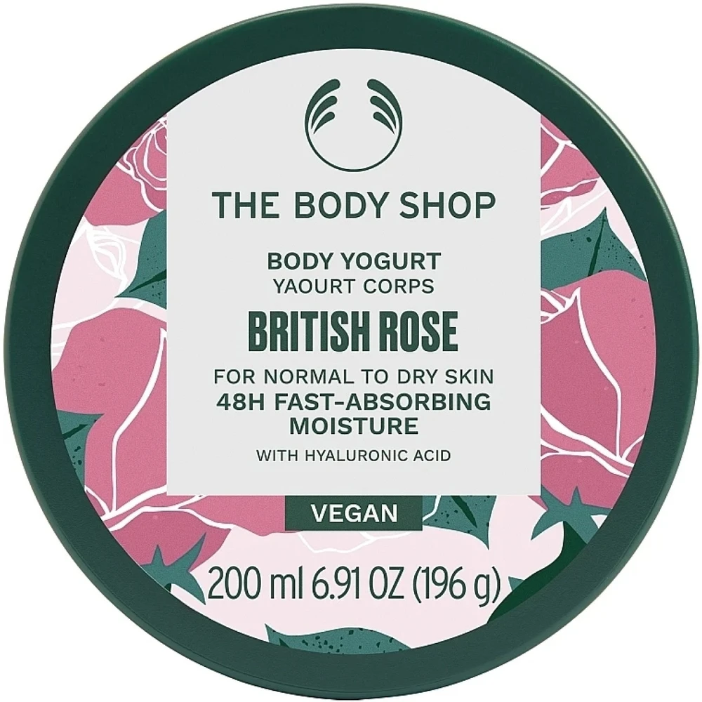 „The Body Shop“ kūno jogurtas su britiškomis rožėmis, 200 ml