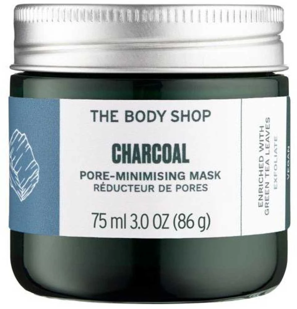 The Body Shop Charcoal Pore-Minimising Mask poras mažinanti anglies veido kaukė, 75 ml