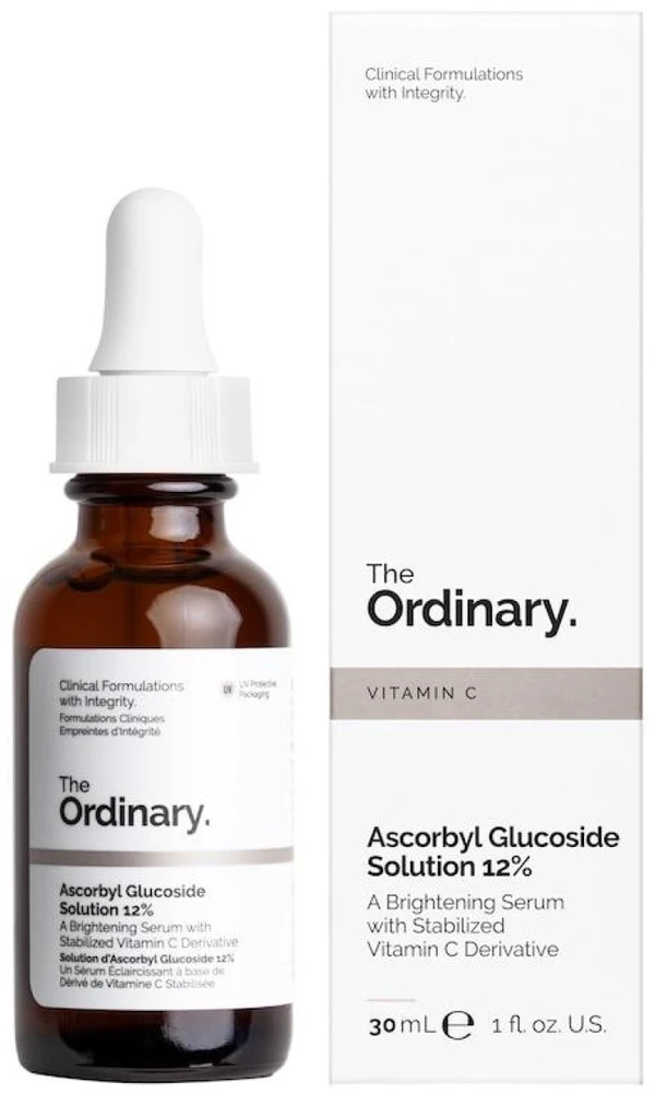 The Ordinary Ascorbyl Glucoside Solution 12% šviesinantis veido serumas, 30 ml
