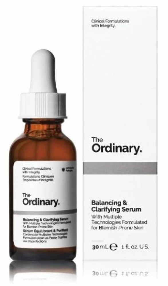 The Ordinary Balancing & Gaivinantis Serum skaistinantis serumas į dėmes linkusiai veido odai, 30 ml