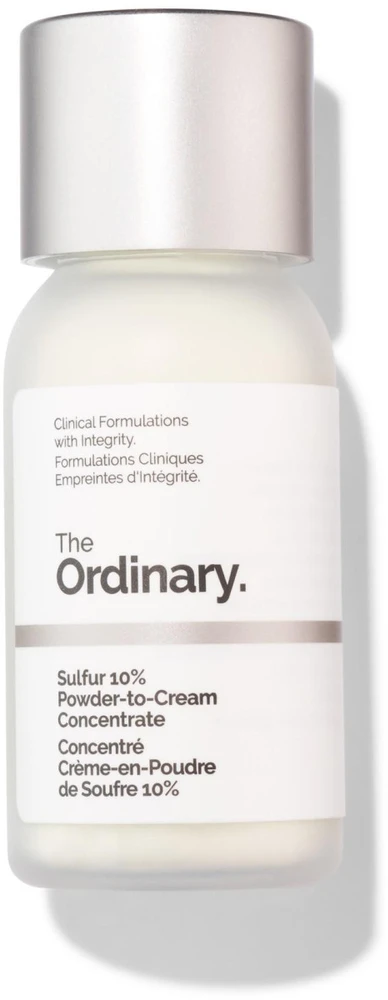 The Ordinary Sulfur 10% Powder-To-Kreminis Concentrate vietinio poveikio priemonė nuo aknės, 5 g