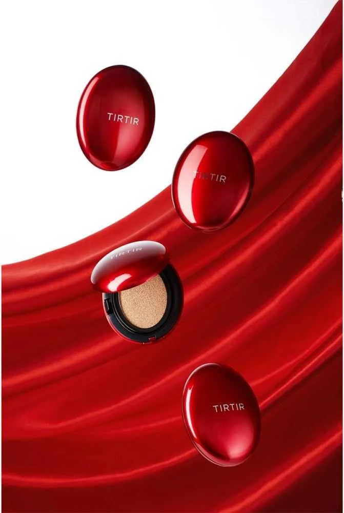 Tirtir Mask Fit Raudona Cushion SPF 40 PA++ makiažo pagrindas-pagalvėlė, atspalvis: 21C Cool Ivory, 18 g