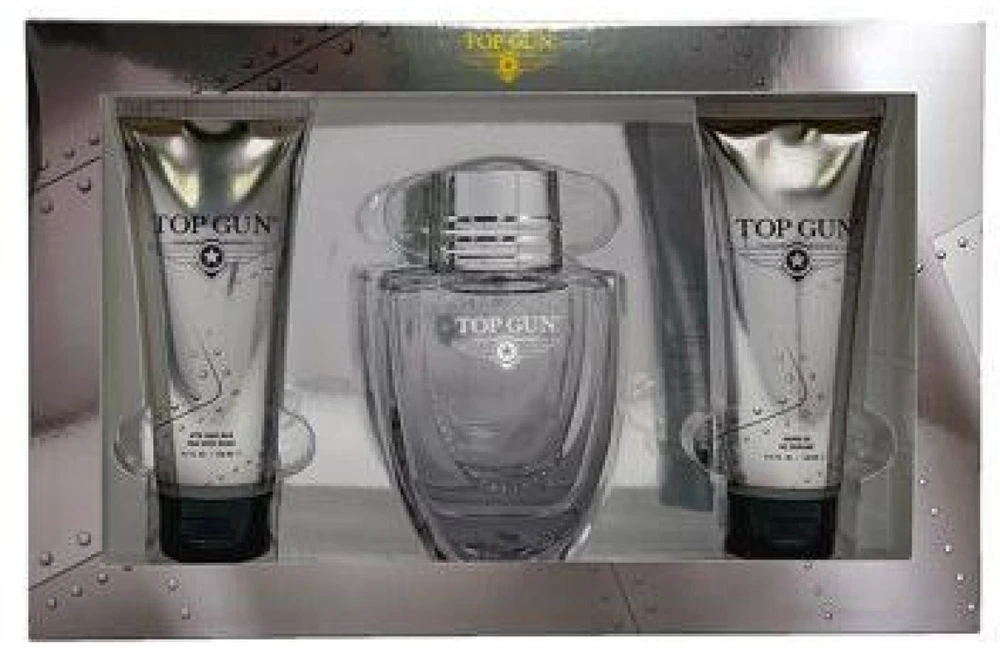 Top Gun Chevron rinkinys vyrams (EDT, 100 ml + kūno ir plaukų prausiklis, 100 ml + balzamas po skutimosi, 100 ml)
