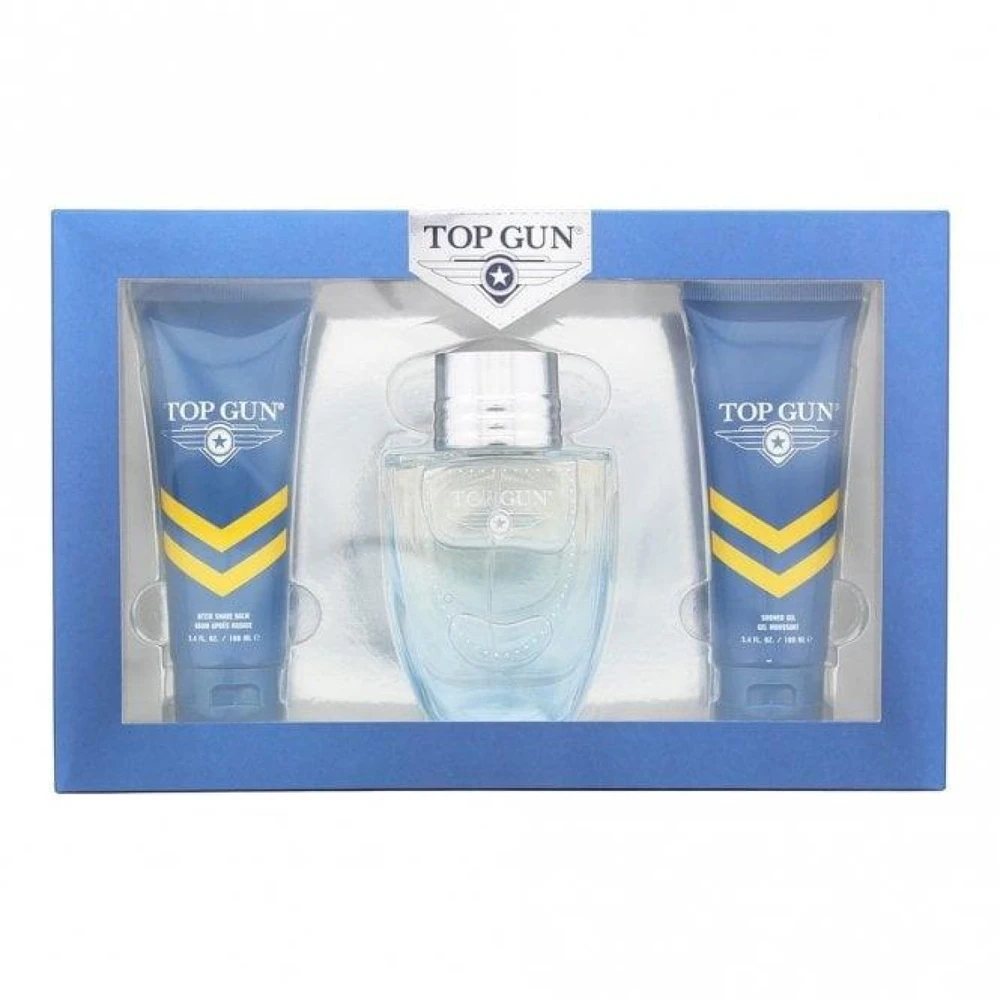Top Gun Rivet rinkinys vyrams (EDT, 100 ml + kūno ir plaukų prausiklis, 100 ml + balzamas po skutimosi, 100 ml)