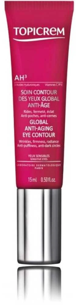 Topicrem AH3 Global Anti-Aging Eye Contour stangrinamasis paakių kremas nuo raukšlių, 15 ml