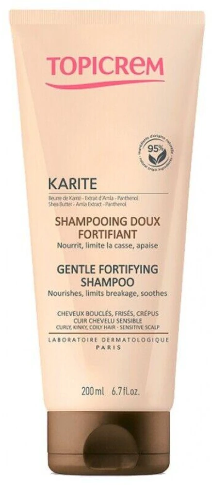 Topicrem Karité Gentle Fortifying Šampūnas stiprinamasis šampūnas garbanotiems plaukams, 200 ml