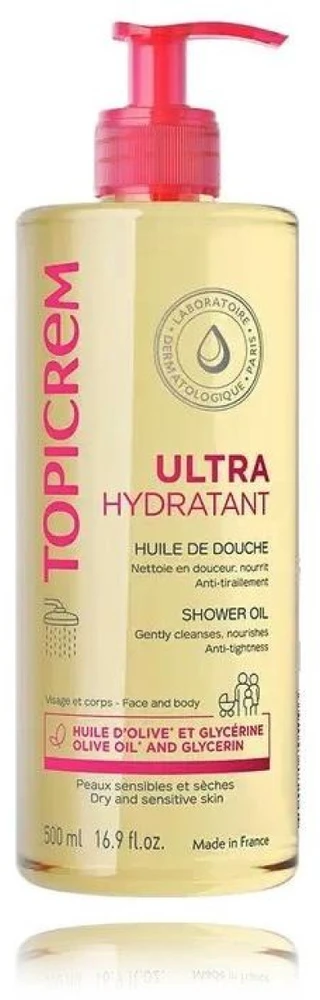 Topicrem Ultra-Hydratant Shower Oil drėkinantis valomasis dušo aliejus sausai ir jautriai odai, 500 ml