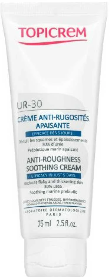 Topicrem UR-30 Anti-Roughness Soothing Kreminis kūno kremas su šlapalu sausai odai, 75 ml