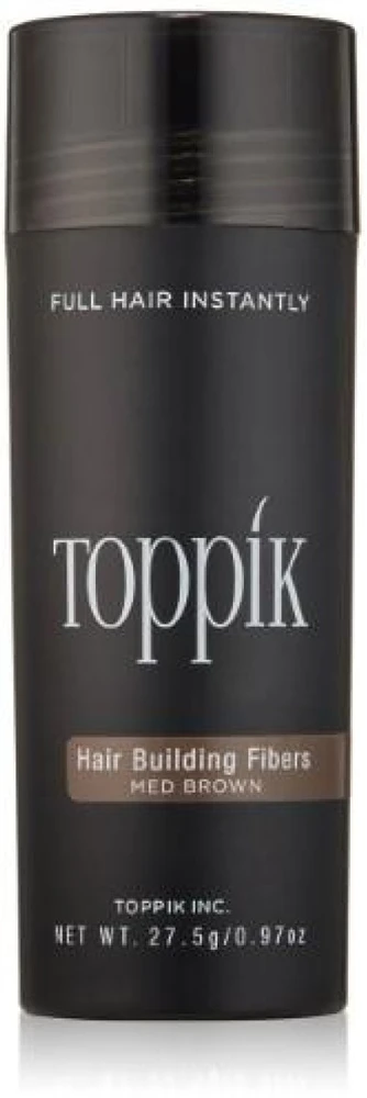 Toppik Hair Building Fibers atspalvį suteikianti priemonė plaukams, atspalvis: Medium Brown, 27.5 g