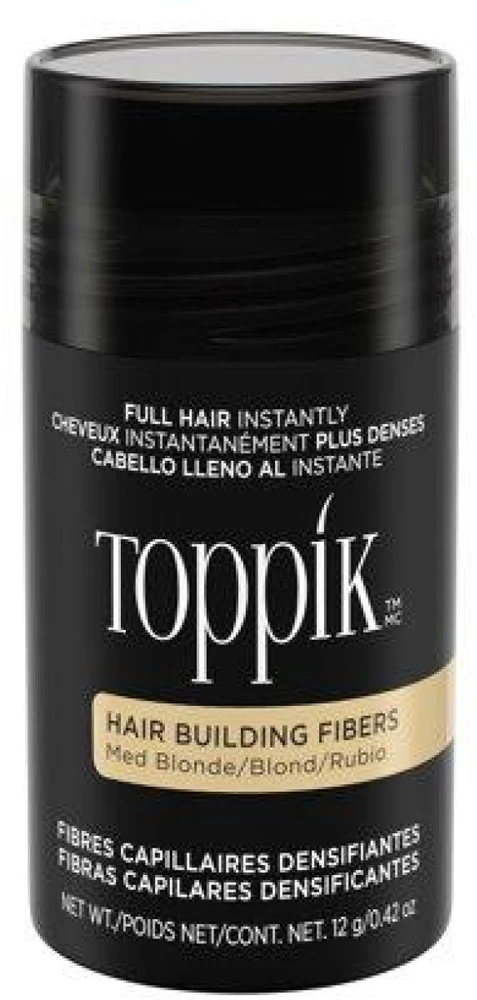 Toppik Hair Building Fibers atspalvį suteikianti priemonė plaukams, atspalvis: Medium Skirtas šviesiems plaukams, 12 g