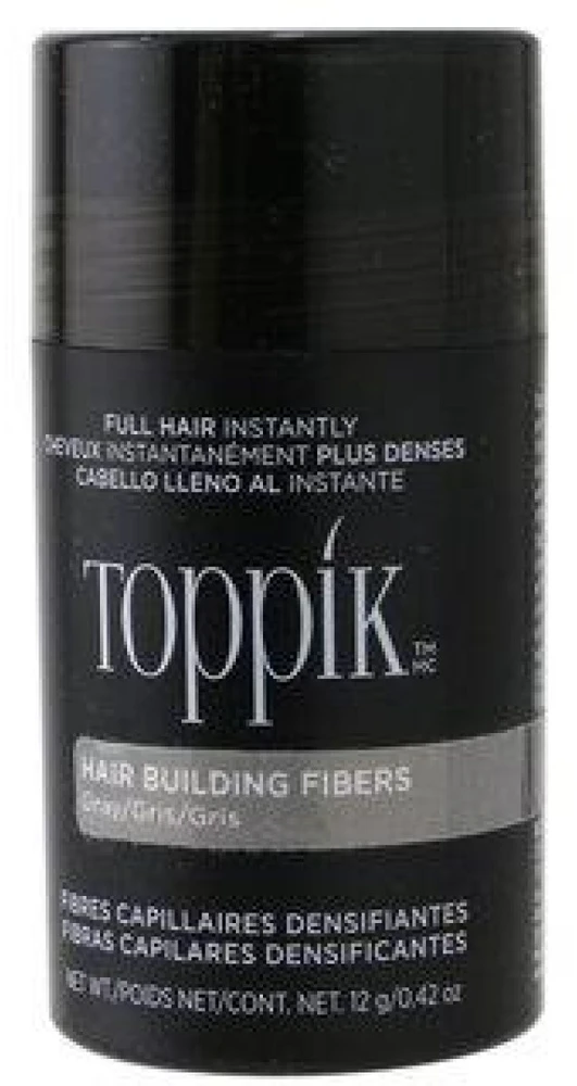 Toppik Hair Building Fibers atspalvį suteikianti priemonė plaukams, atspalvis: Pilkas, 12 g