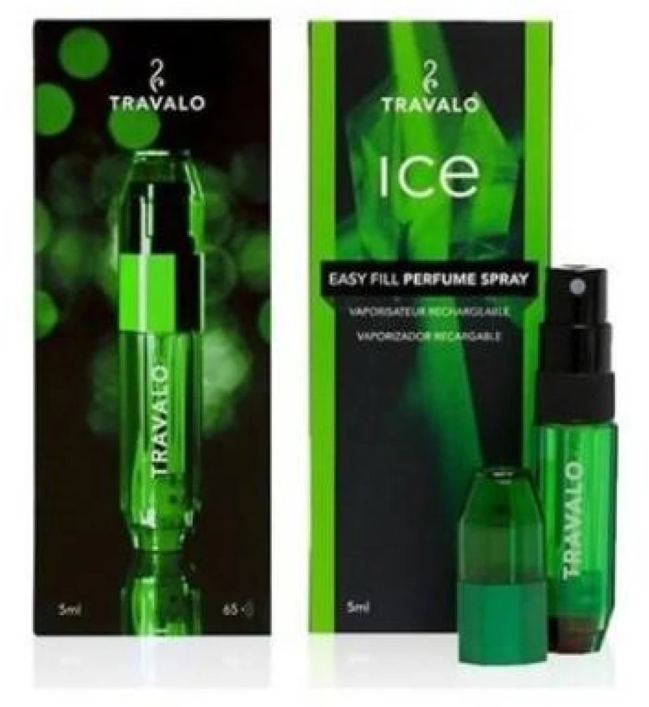 Travalo Ice Žalias pildomas kvepalų buteliukas (atomaizeris), 5 ml