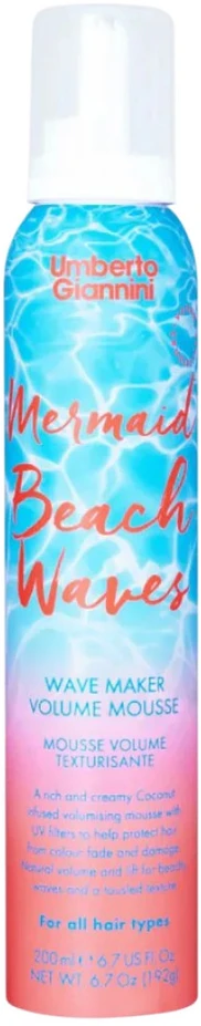 Umberto Giannini Mermaid Beach Waves Hair Styling Mousse Volumising & Texturising Light, 200 ml