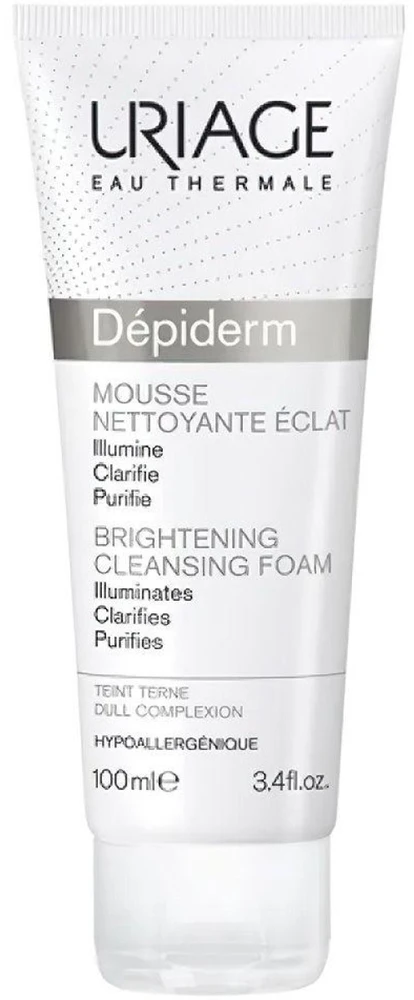 Uriage Dépiderm Brightening Cleansing Foaming Kreminis šviesinančios valomosios putos papilkėjusiai veido odai, 100 ml