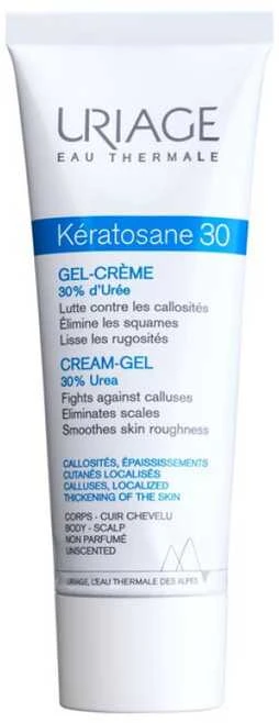 Uriage Kératosane 30 Kreminis-Gel gelis-kremas kūno odai, 75 ml