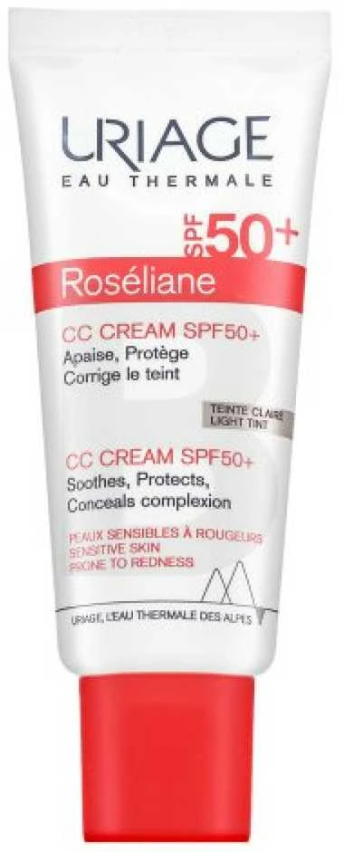 Uriage Roseliane CC Kreminis SPF50+ apsauginis CC veido kremas jautriai / į paraudimą linkusiai odai, atspalvis: Light, 40 ml
