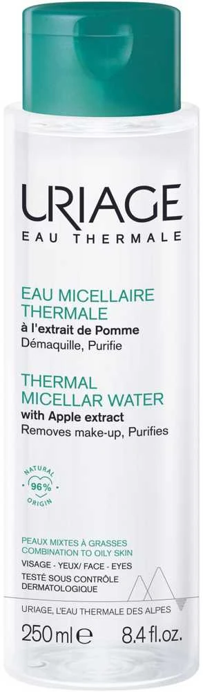 Uriage Thermal Micellar Vanduo Combination To Oily Skin micelinis vanduo mišriai ir riebiai odai, 250 ml