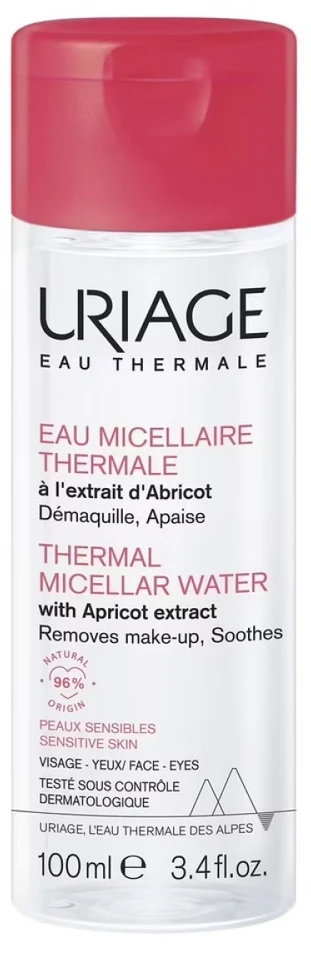 URIAGE Thermal Micellar Vanduo With Apricot Extract micelinis vanduo jautriai odai, 100 ml