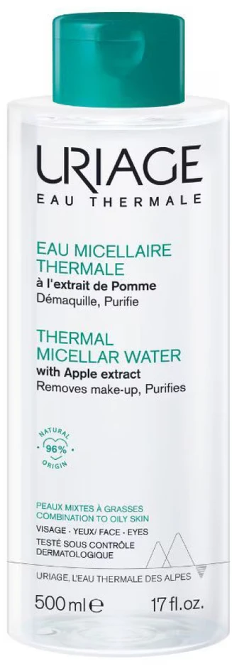 Uriage Thermal Vanduo Purifying Micellar Vanduo micelinis vanduo mišriai ir riebiai odai, 500 ml