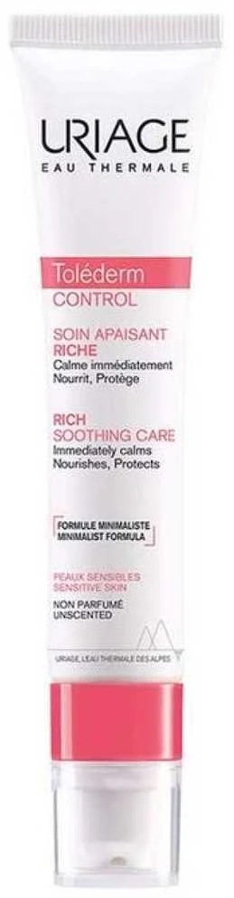 Uriage Tolederm Control Rich Soothing Care veido kremas jautriai odai, 40 ml