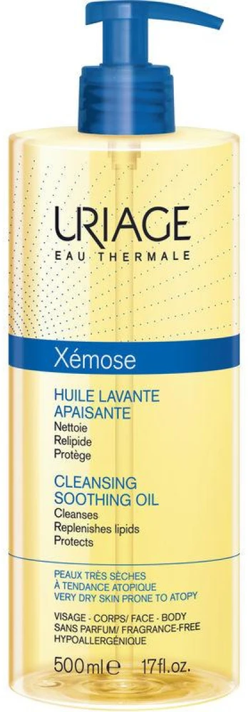 Uriage Xemose Cleansing Oil valomasis aliejus sausai odai veidui ir kūnui, 500 ml