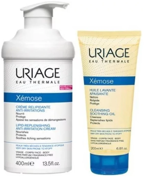Uriage Xémose Lipo Jauninamasis Anti Irritation Kreminis, 500 ml Set 2 Pieces