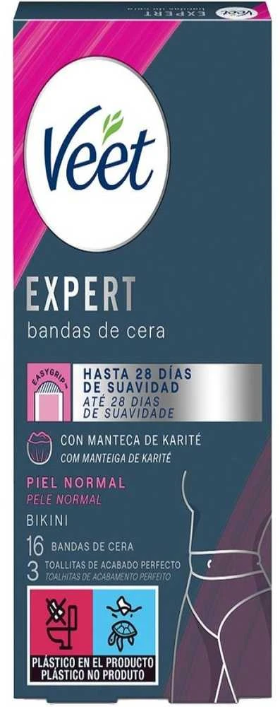 Veet Expert Bikini Body Hair Removal Strips depiliacinės vaško juostelės bikini sričiai, 16 vnt.
