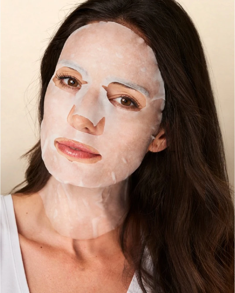 Veido ir kaklo kaukė Iroha Tissue Face & Neck Mask Triple HA, su hialurono rūgštimi, 23 ml
