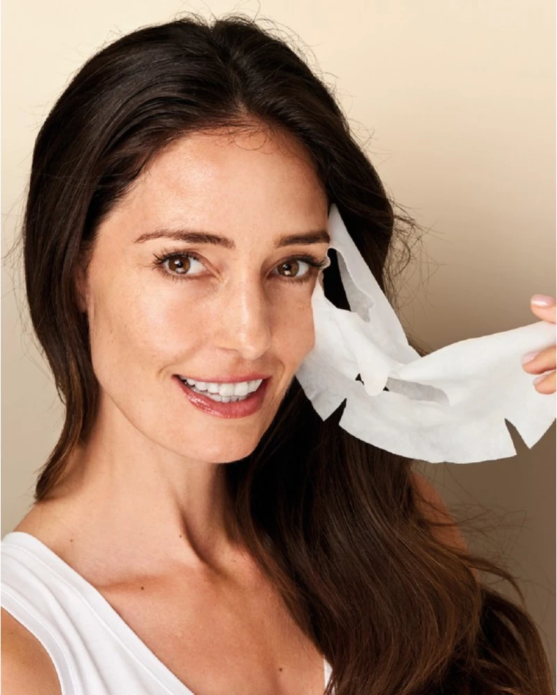 Veido ir kaklo kaukė Iroha Tissue Face & Neck Mask Triple HA, su hialurono rūgštimi, 23 ml
