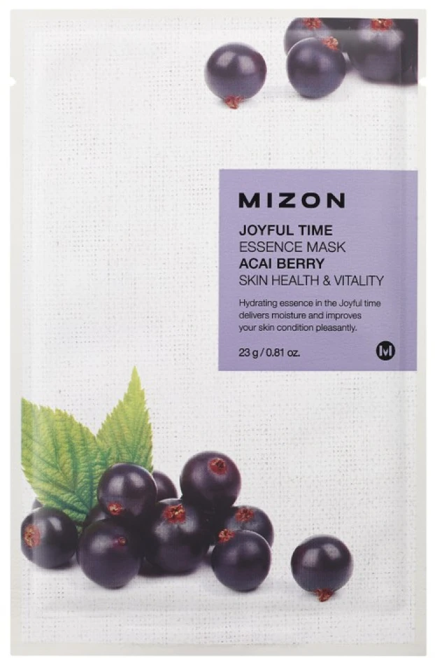 Veido kaukė Mizon Joyful Time Essence Mask Acai Berry, su acai uogomis, 23 g