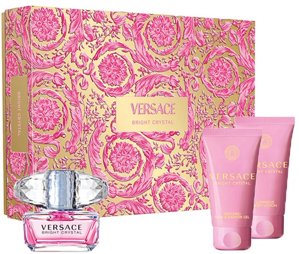 Kvepalų rinkinys moterims Versace Bright Crystal (EDT, 50 ml + kūno losjonas 50 ml + dušo želė, 50 ml)