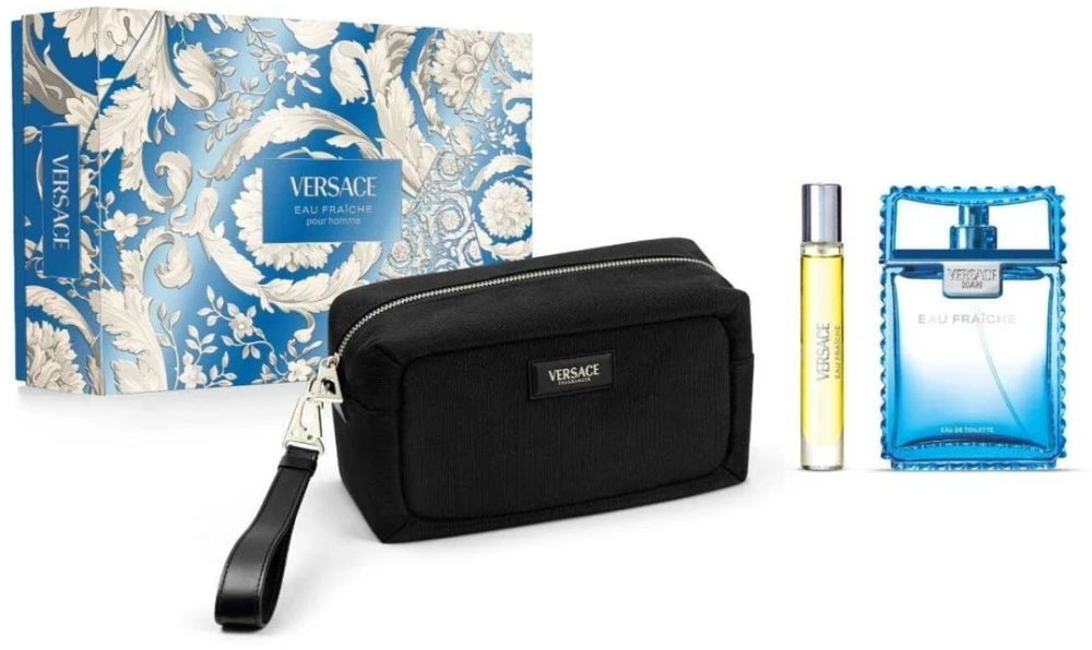 Versace Eau Fraiche Giftset kvepalų rinkinys vyrams (EDT, 100 ml + EDT, 10 ml + kosmetinė)