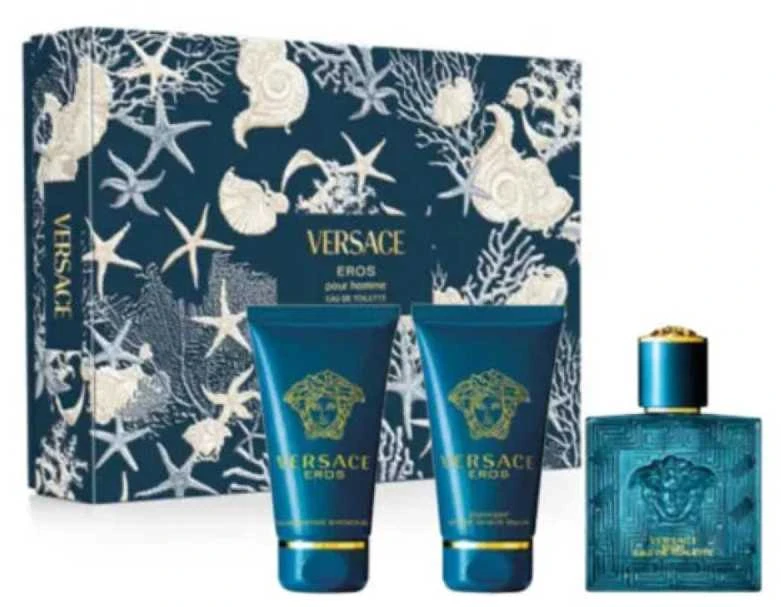 Kvepalų rinkinys vyrams Versace Eros Pour Homme, (EDT, 50 ml + dušo želė, 50 ml + balzamas po skutimosi, 50 ml)