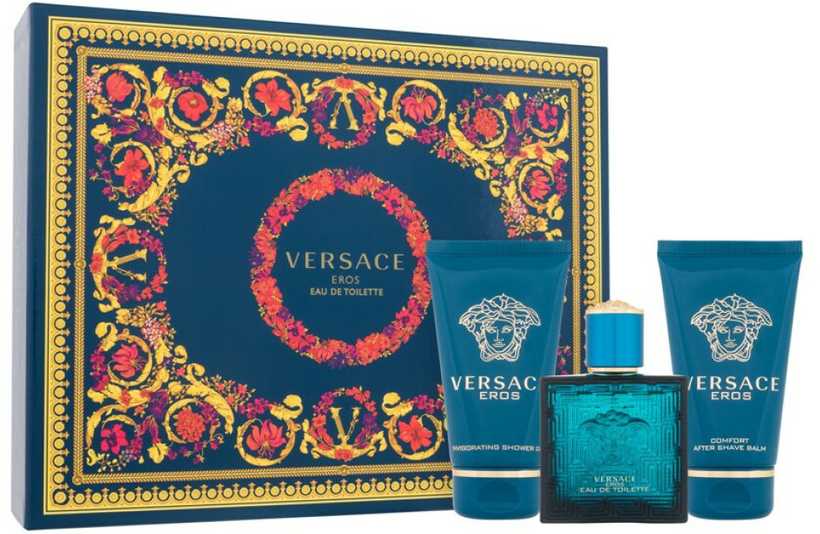 Kvepalų rinkinys vyrams Versace Eros (EDT 50 ml, dušo želė 50 ml, balzamas po skutimosi 50 ml)