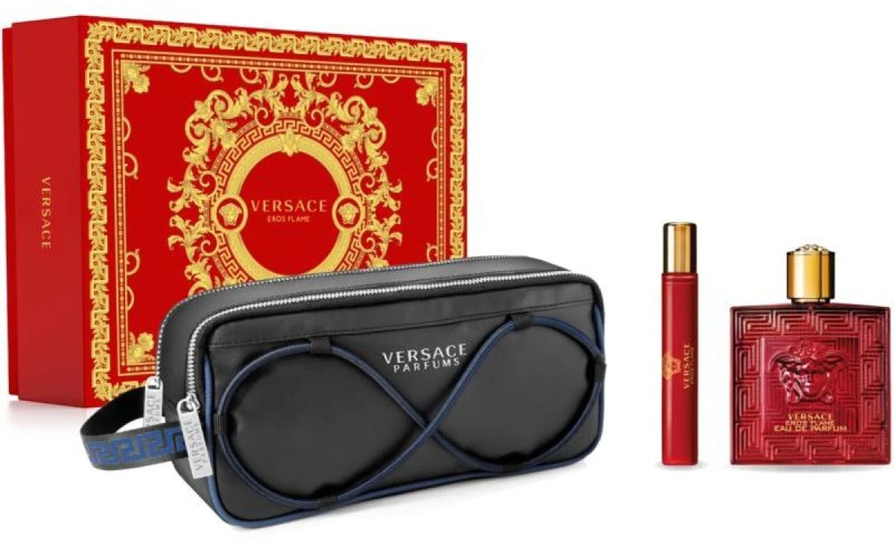 Kvepalų rinkinys vyrams Versace Eros Flame (EDP 100 ml + EDP, 10 ml + kosmetinė)