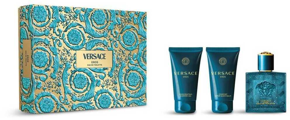 Kvepalų rinkinys vyrams Versace Eros (EDT 50 ml, dušo želė 50 ml, balzamas po skutimosi 50 ml)
