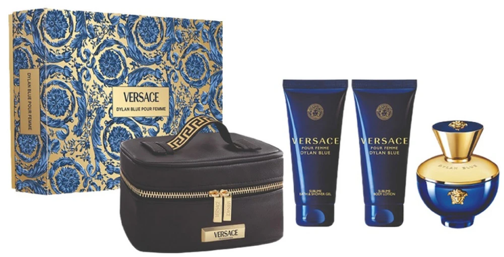Kvepalų rinkinys moterims Versace Dylan Blue Pour Femme (EDP, 100 ml + kūno losjonas, 100 ml + dušo želė, 100 ml)