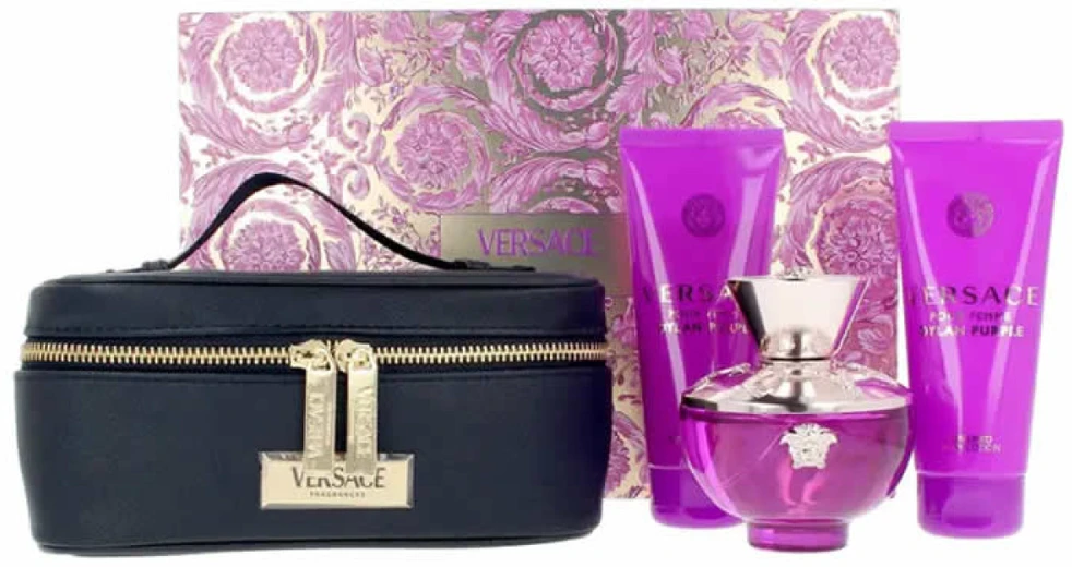 Kvepalų rinkinys moterims Versace Pour Femme Dylan Purple (EDP, 100 ml + dušo želė, 100 ml + kūno losjonas, 100 ml + kosmetinė)