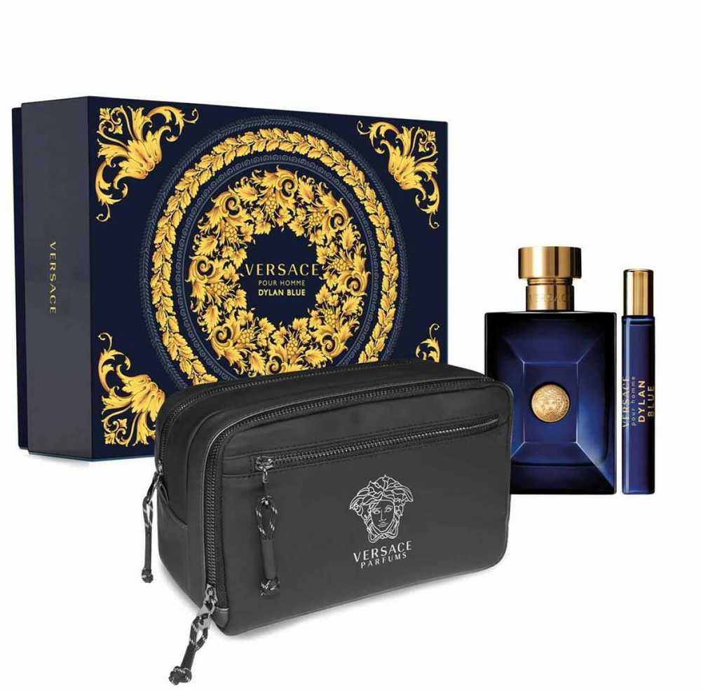 Versace Dylan Mėlyna Pour Homme (Rinkinys Vyrams) EDT 100ml + EDT 10ml + Kosmetikos maišelis