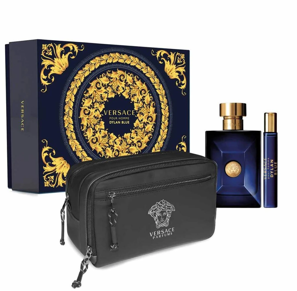 Versace Dylan Mėlyna Pour Homme (Rinkinys Vyrams) EDT 100ml + EDT 10ml + Kosmetikos maišelis