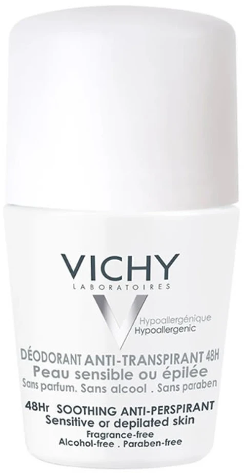 Vichy 48h Anti Perspirant Deodorant Roll On Rutulinis dezodorantas jautriai ir sudirgusiai odai, 50 ml