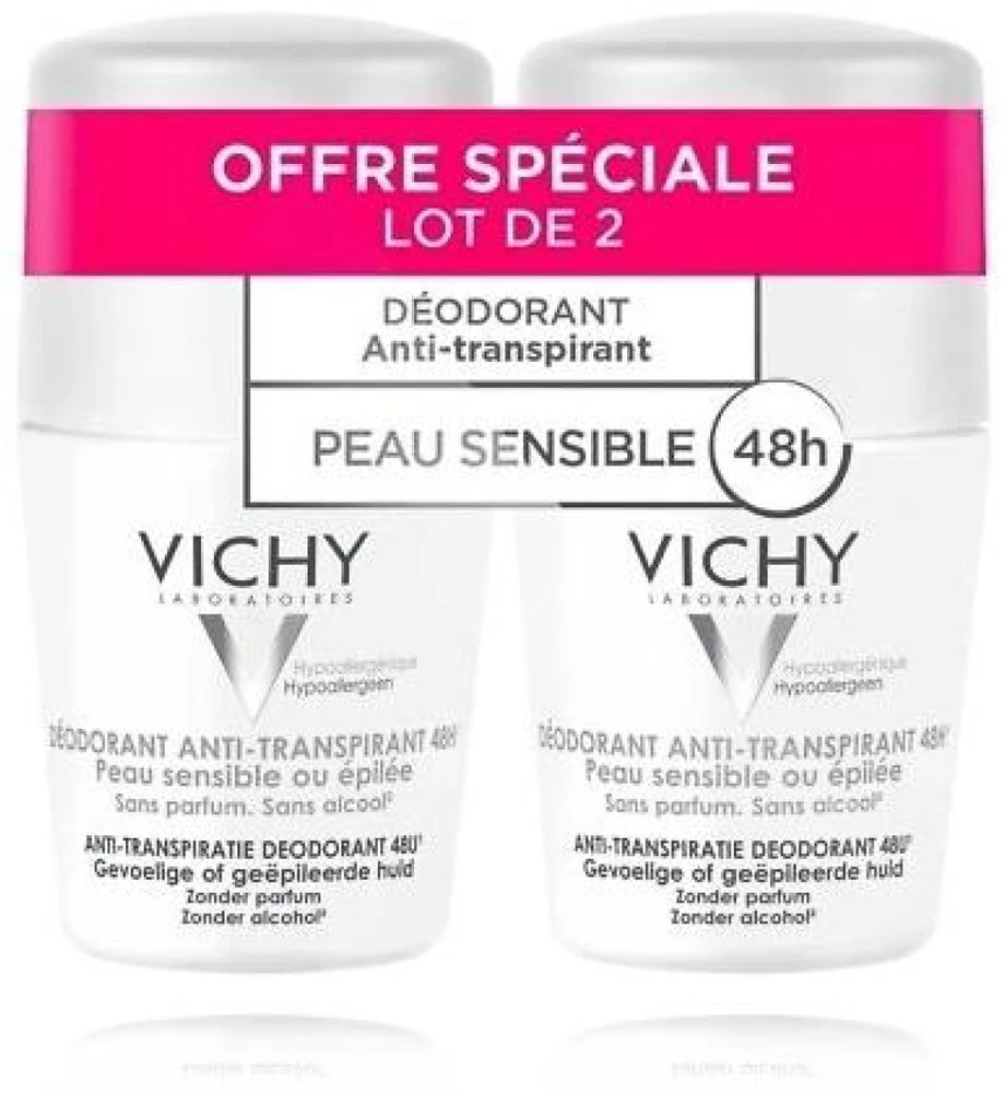 Vichy Deodorant Antiperspirant 48h Roll-on 48 Dezodorantų rinkinys, 2 x 50 ml