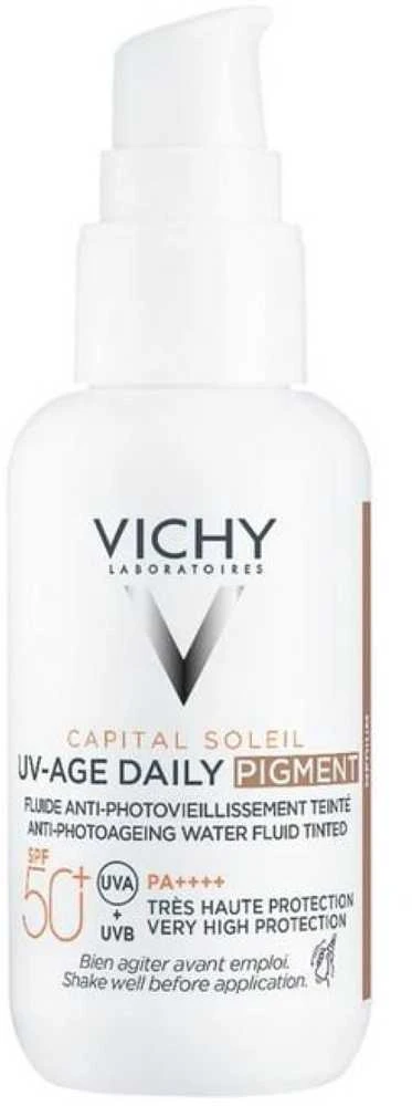 Vichy Capital Soleil UV-Age Daily Vanduo Fluid Medium SPF 50+ apsauginis veido fluidas su atspalviu, 40 ml